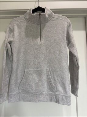 Ocean Drive Womens Zip-Up Pullover Sweater in Light Gray